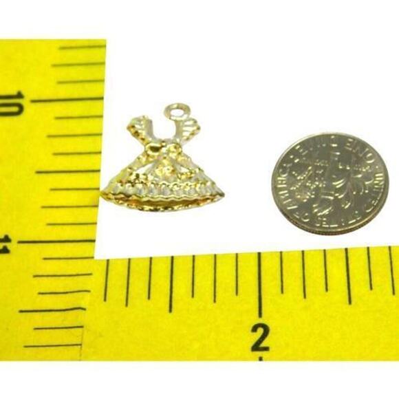 Princess Dress Pendant Charm for Necklace Bracelet Dainty Minimalist Extra Small - Picture 3 of 4
